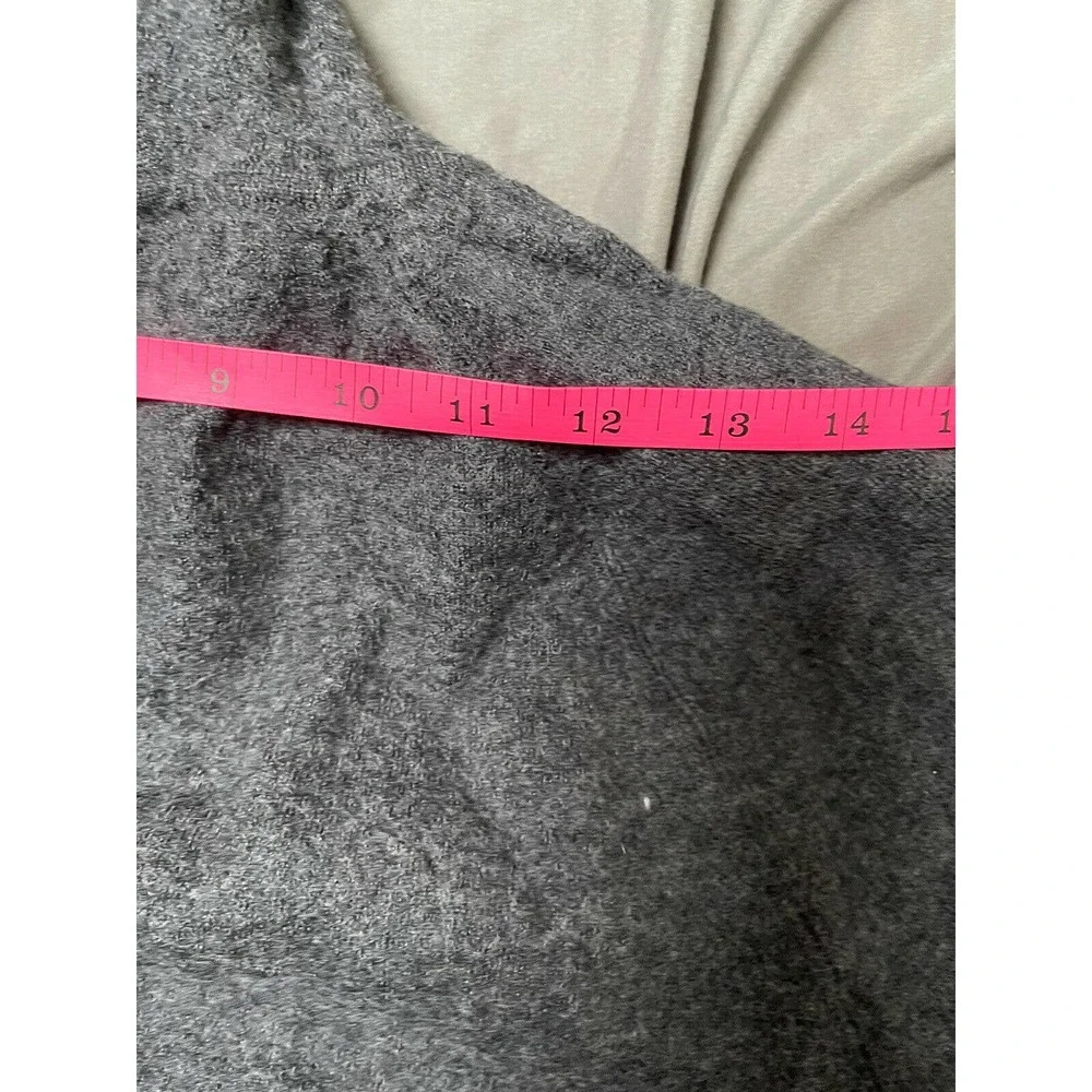 Banana Republic Hoodie Sweater Gray Italian Merino Wool V Neck Pullover - Picture 8 of 10